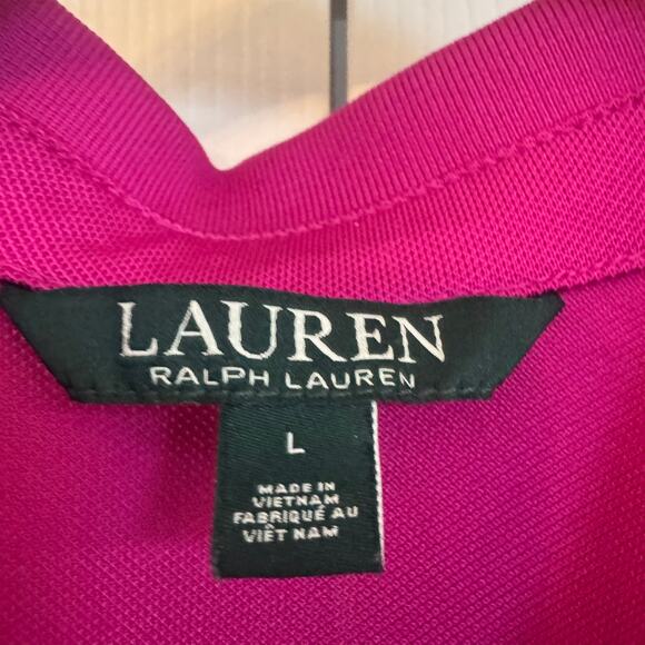 Lauren Ralph Lauren Women's Purple Half Button Collared Polo Shirt Size L Preppy - Picture 6 of 11